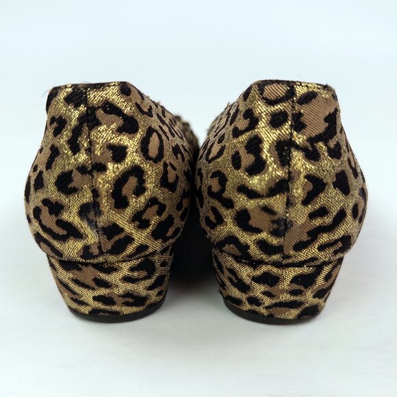 Hollywould Leopard Metallic Bow Ballet Flats with Pink Soles - Picture 8 of 9